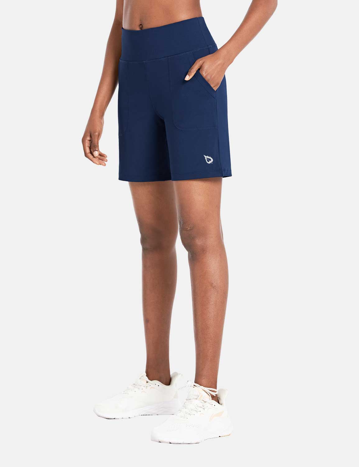 BALEAF Women's 7 Inches Long Running Shorts with Liner Lounge Bermuda  Shorts Golf Shorts Back Zipper Pocket : : Clothing, Shoes &  Accessories