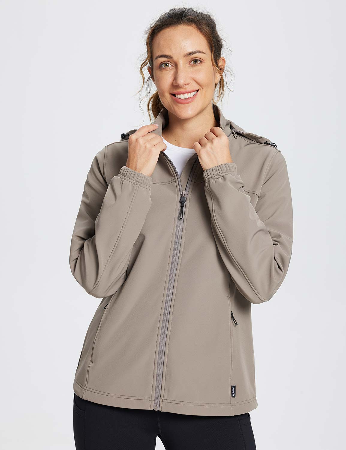BALEAF Women's Running Jacket Full Zip UP Loose Soft Workout Hiking with  Hoodie Zip Pockets Track Sports Yoga Athletic