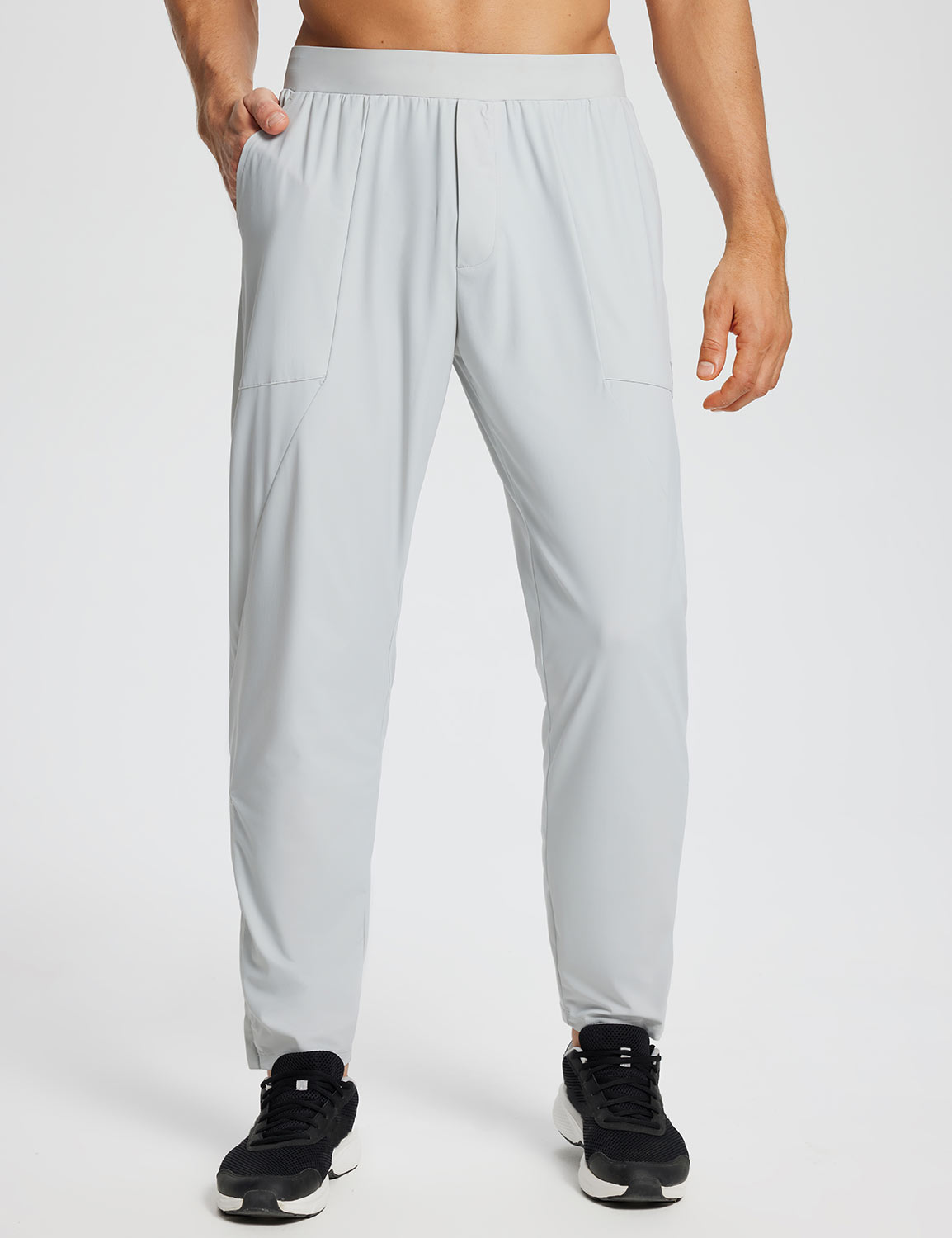 Baleaf Men's 27 Cotton Lounge Casual Pants Lightweight Joggers Sweatpants  Workout Pocketed Pajamas 7/8 Length Grey Size XL
