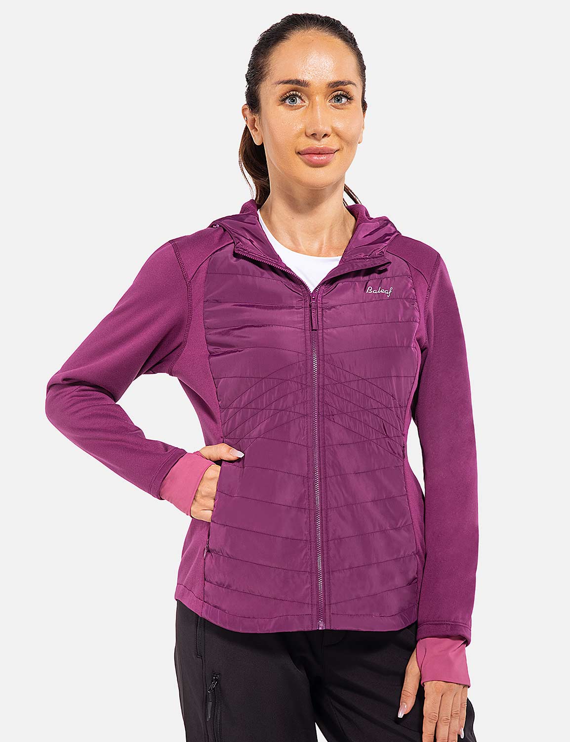  BALEAF Women's Insulated Running Puffer Jackets Hybrid