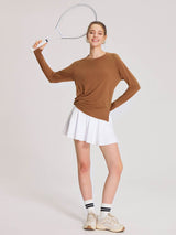 Set:Tencel Long Sleeve & Bra &  A-Line Skort