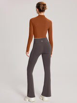 Set: Turtle Neck Top & Cross-Waist Flared Pants