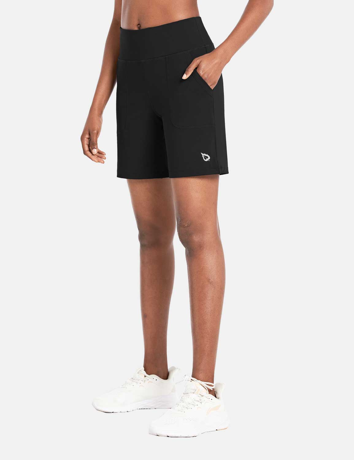 BALEAF Women's 5 Running Shorts with Liner Quick Dry High Waisted Athletic  Gym Lined Shorts Workout Zipper Pocket Black Size XL - Yahoo Shopping