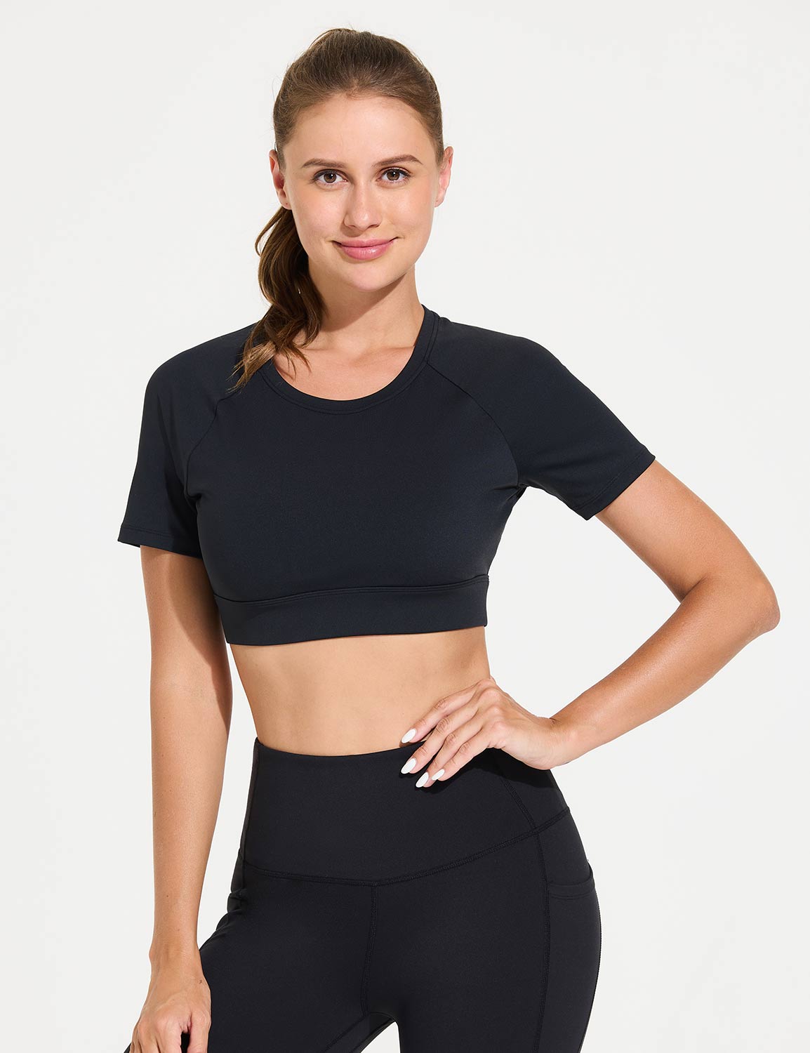 Cropped tight workout sales top