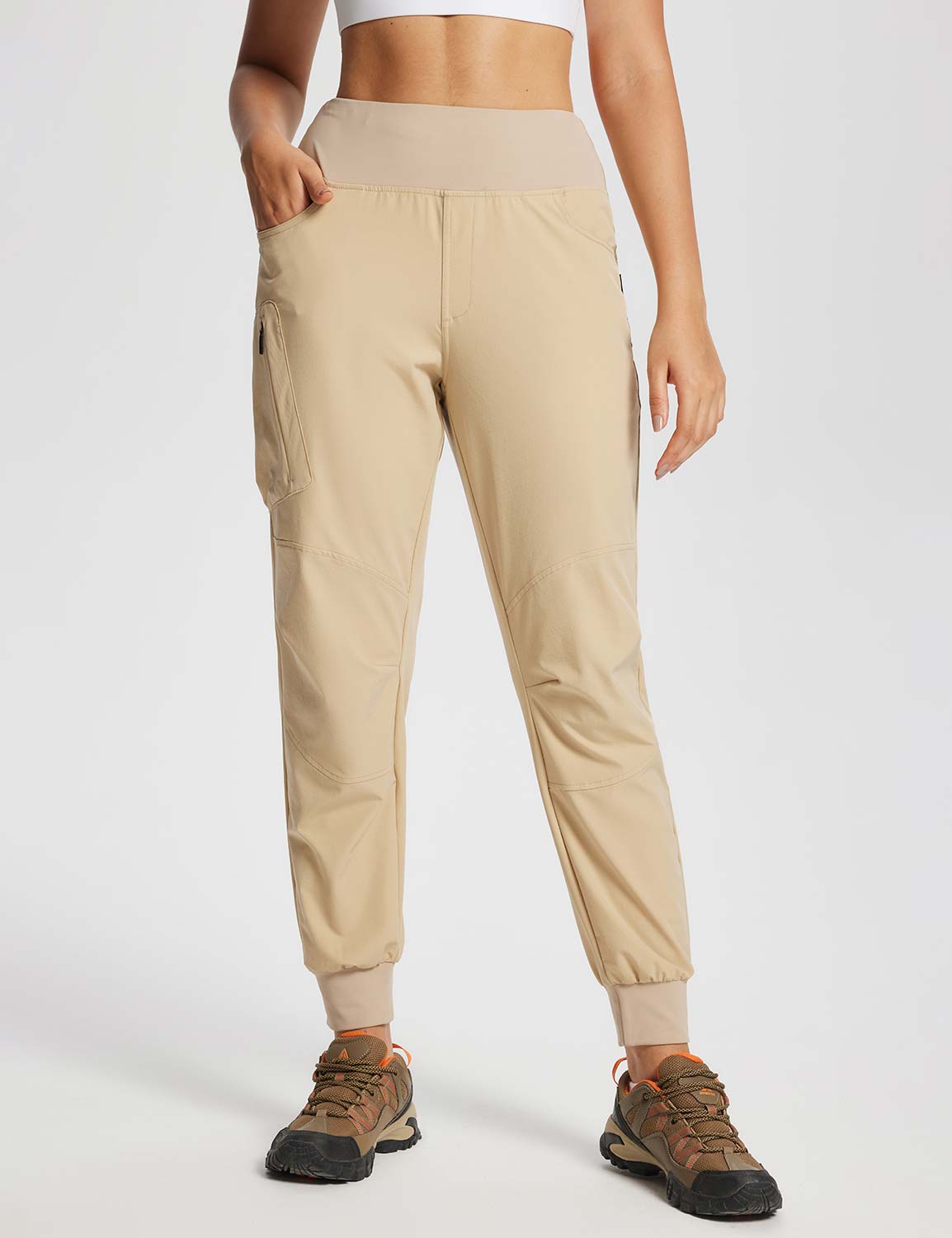BALEAF Girls Lightweight Hiking Pants Joggers with Zipper Pockets