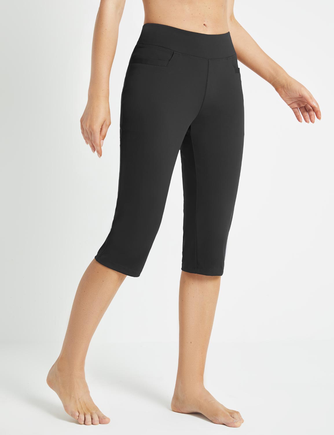 Buy BALEAF Women's Knee Length Cotton Capri Leggings with Pockets, High  Waisted Casual Summer Yoga Workout Exercise Pants Online at desertcartINDIA