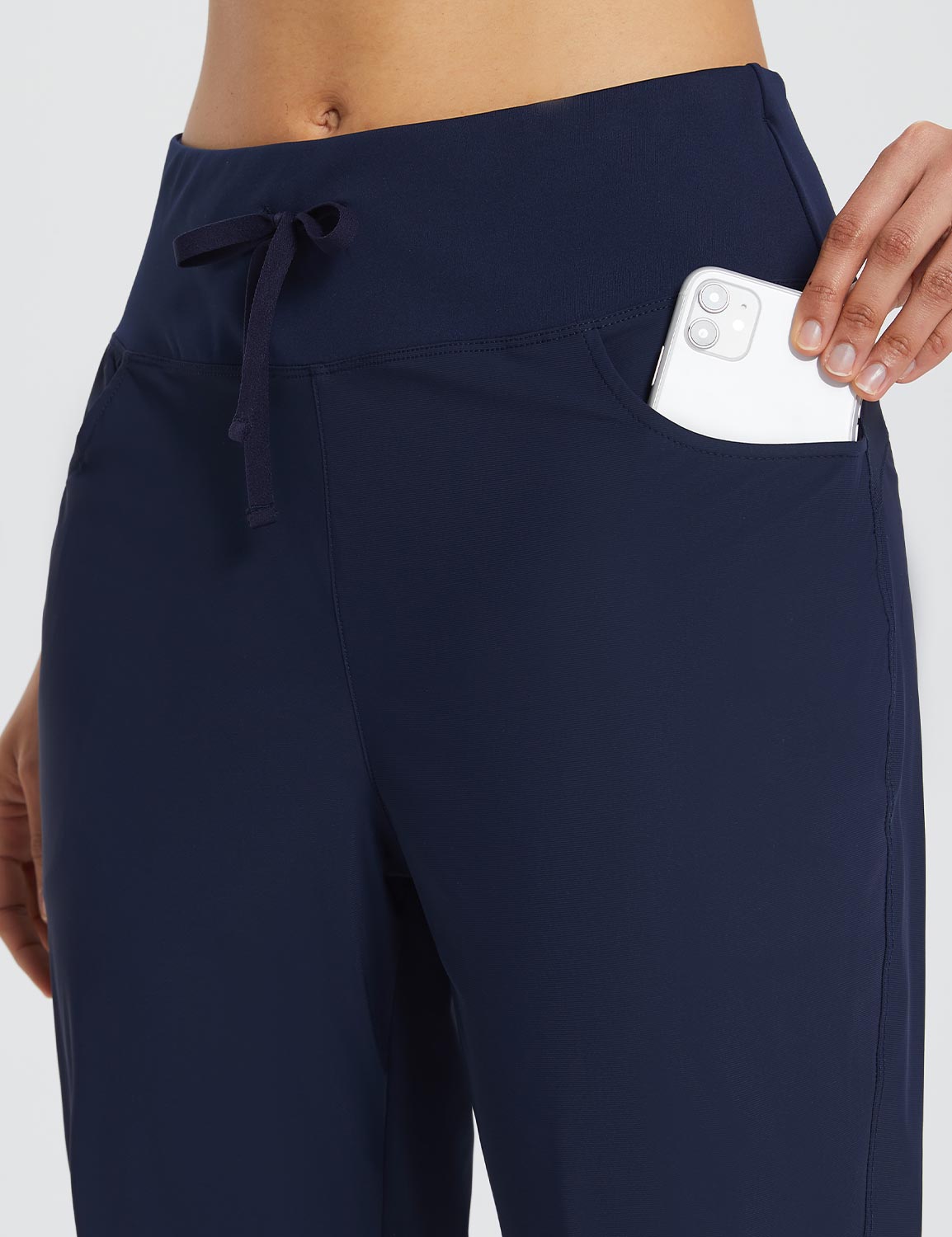 BALEAF Plus Size Capri Pants for Women High Waist Pull on Pockets Casual  Summer Navy XX-