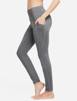  Womens Fleece Lined Leggings Thermal Warm Winter Tights High  Waisted Thick Yoga Pants Cold Weather Inner Pocket Grey XXXL