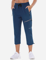 Baleaf Womens Hiking Cargo Capris Outdoor Lightweight Water Resistant Pants  Upf 50 Zipper Pockets Deep Gray Size Xl