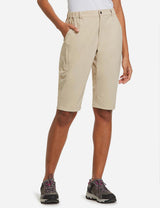 Baleaf BALEAF Bermuda Long Shorts for Women Shorts for Summer Knee Length  13 Hiking Golf Quick Dry High Waist Stretch Black S