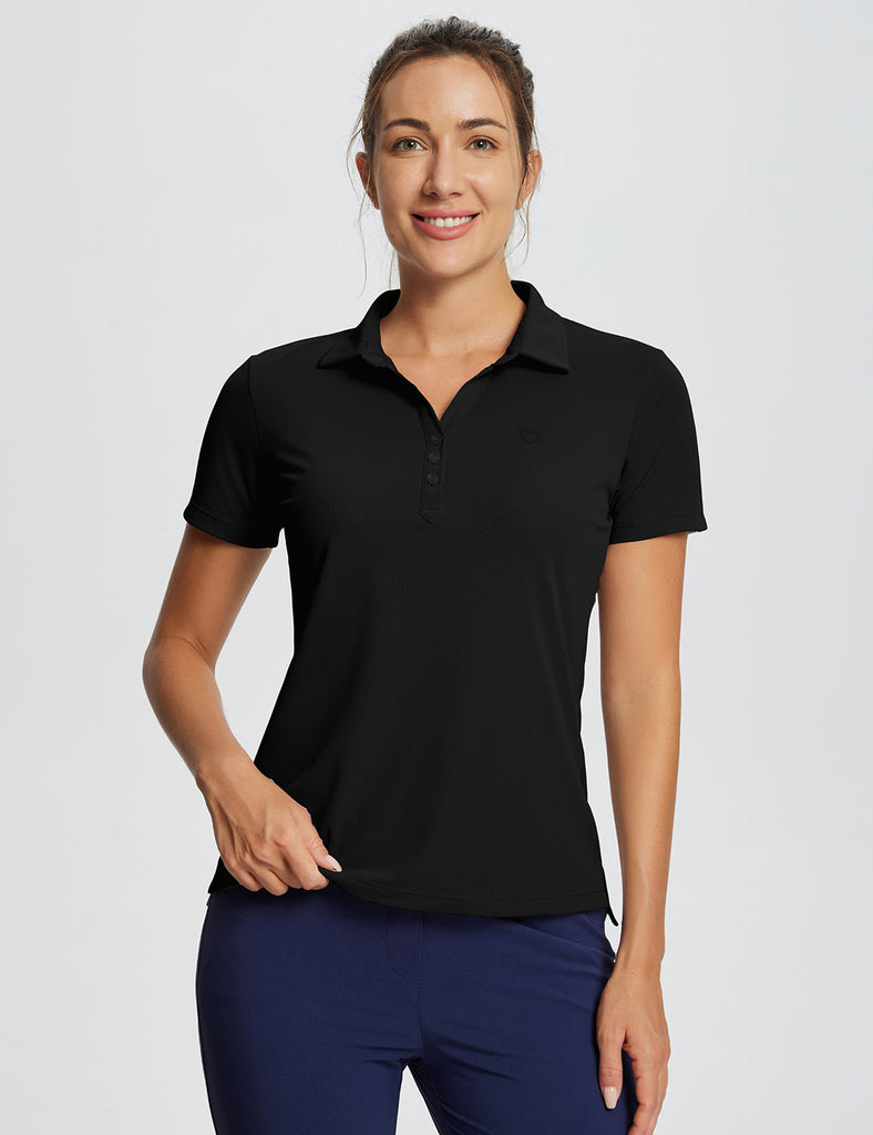 Baleaf Women's Flyleaf UPF50+ Polo Shirt (Website Exclusive) dfa024 Jet  Black Main