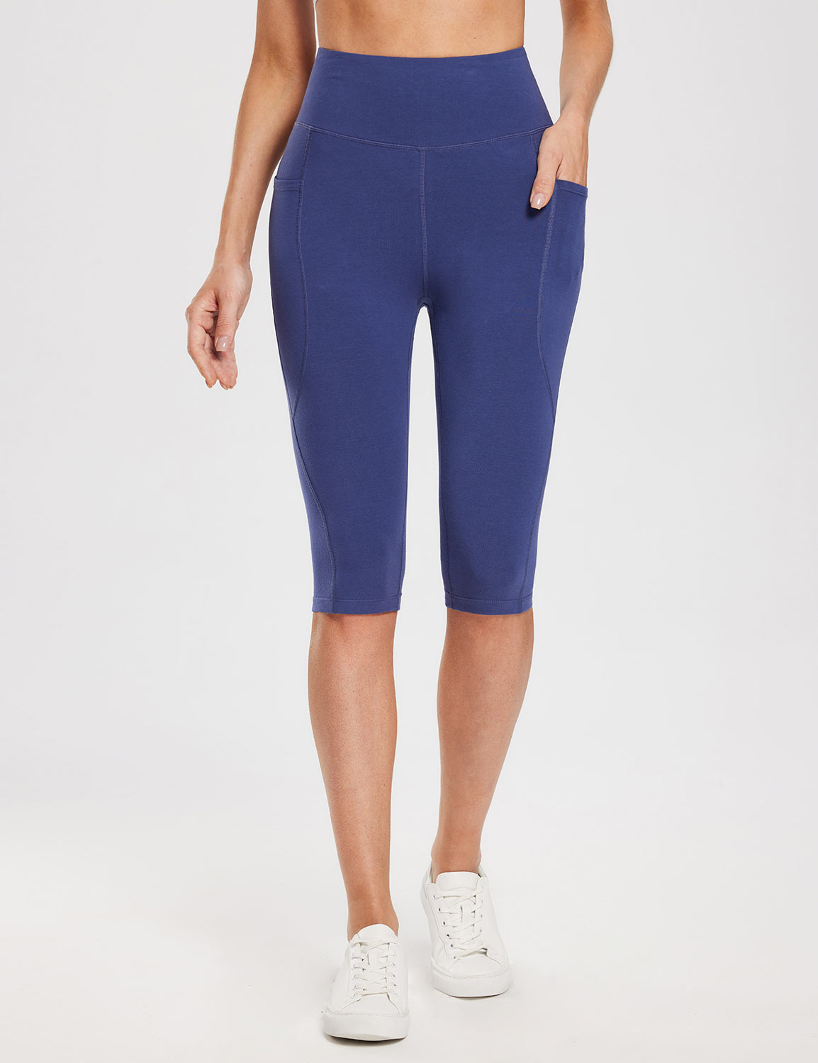 High Waisted Straight Cropped Cinched Hem Pant #pocket#flyFour#Cropped