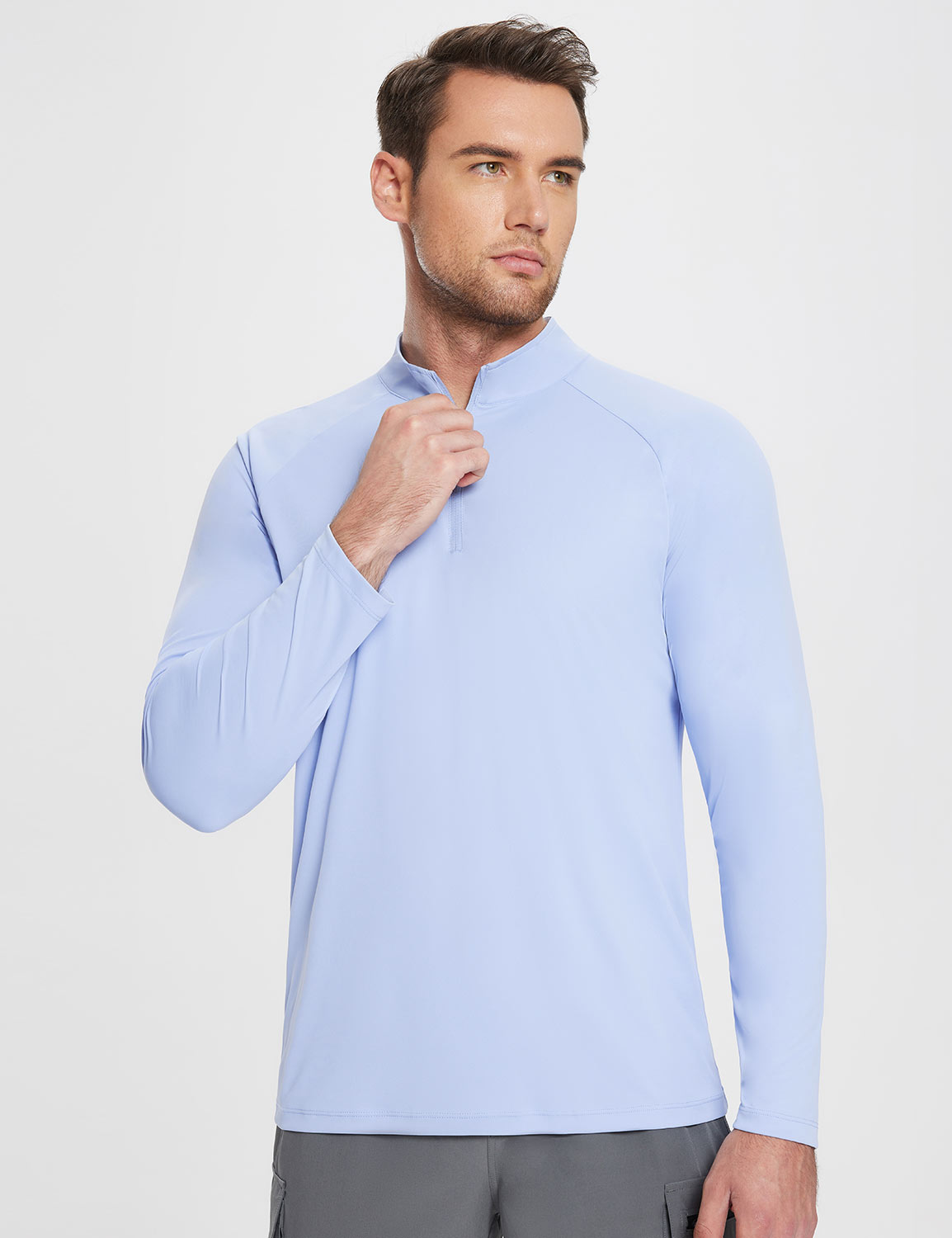 BALEAF Men's Sun Protection Shirts UV SPF T-Shirts 1/4 Zip Pullover UPF 50+  Long 691166452088